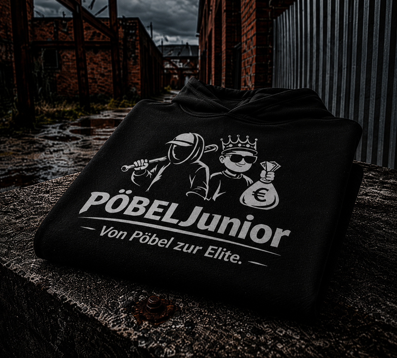 PÖBEL JUNIOR Kinder Hoodie – „Von Pöbel zur Elite“