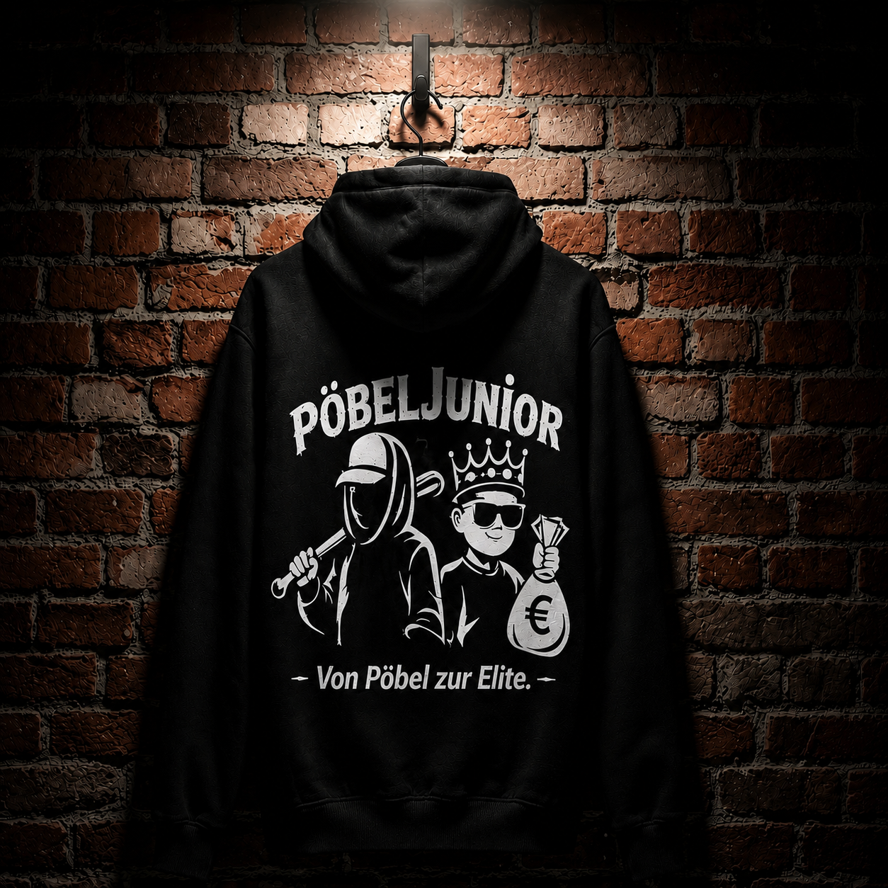 PÖBEL JUNIOR Kinder Hoodie – „Von Pöbel zur Elite“
