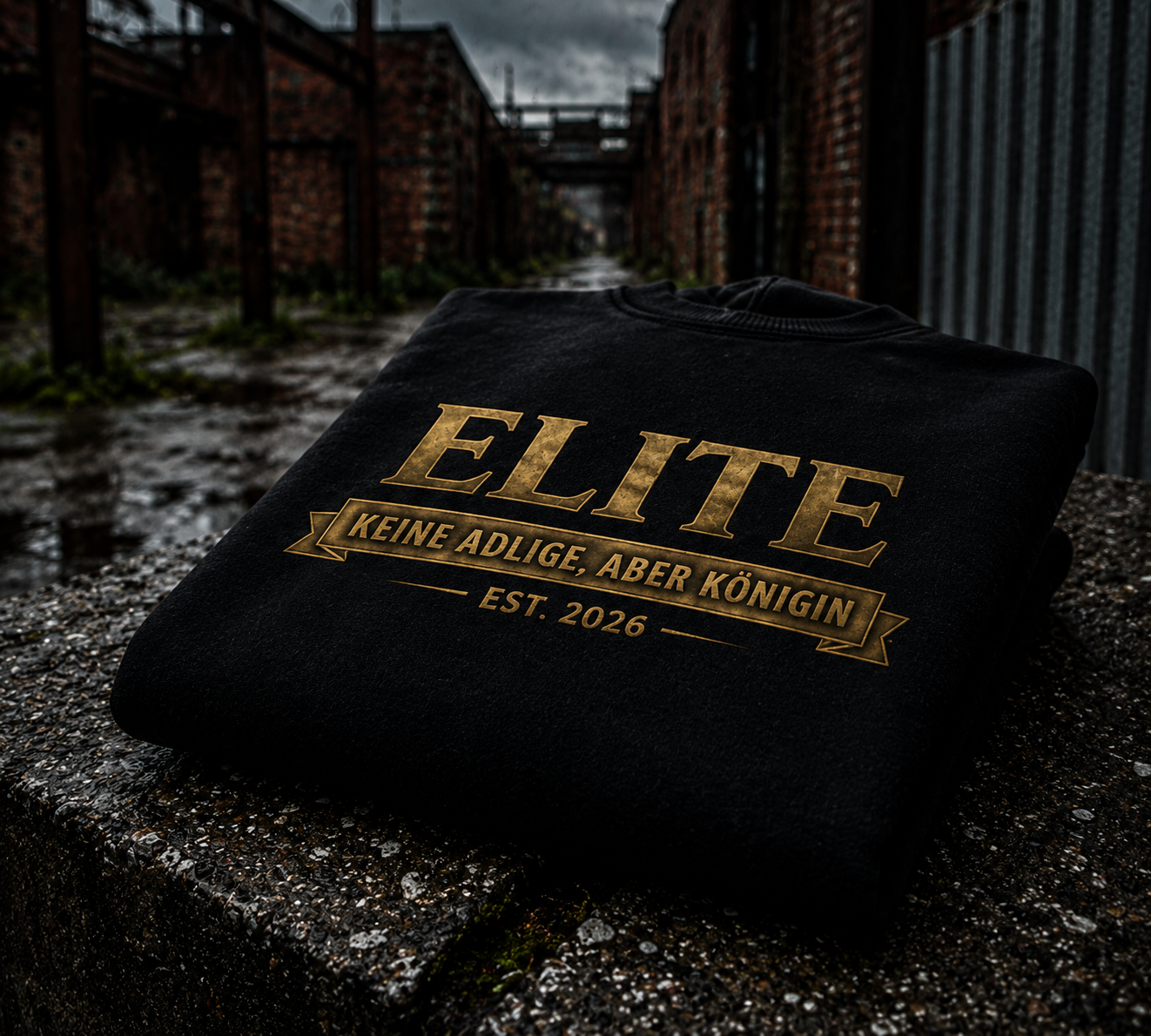 ELITE Damen Streetwear Hoodie – Royal Schriftzug Style