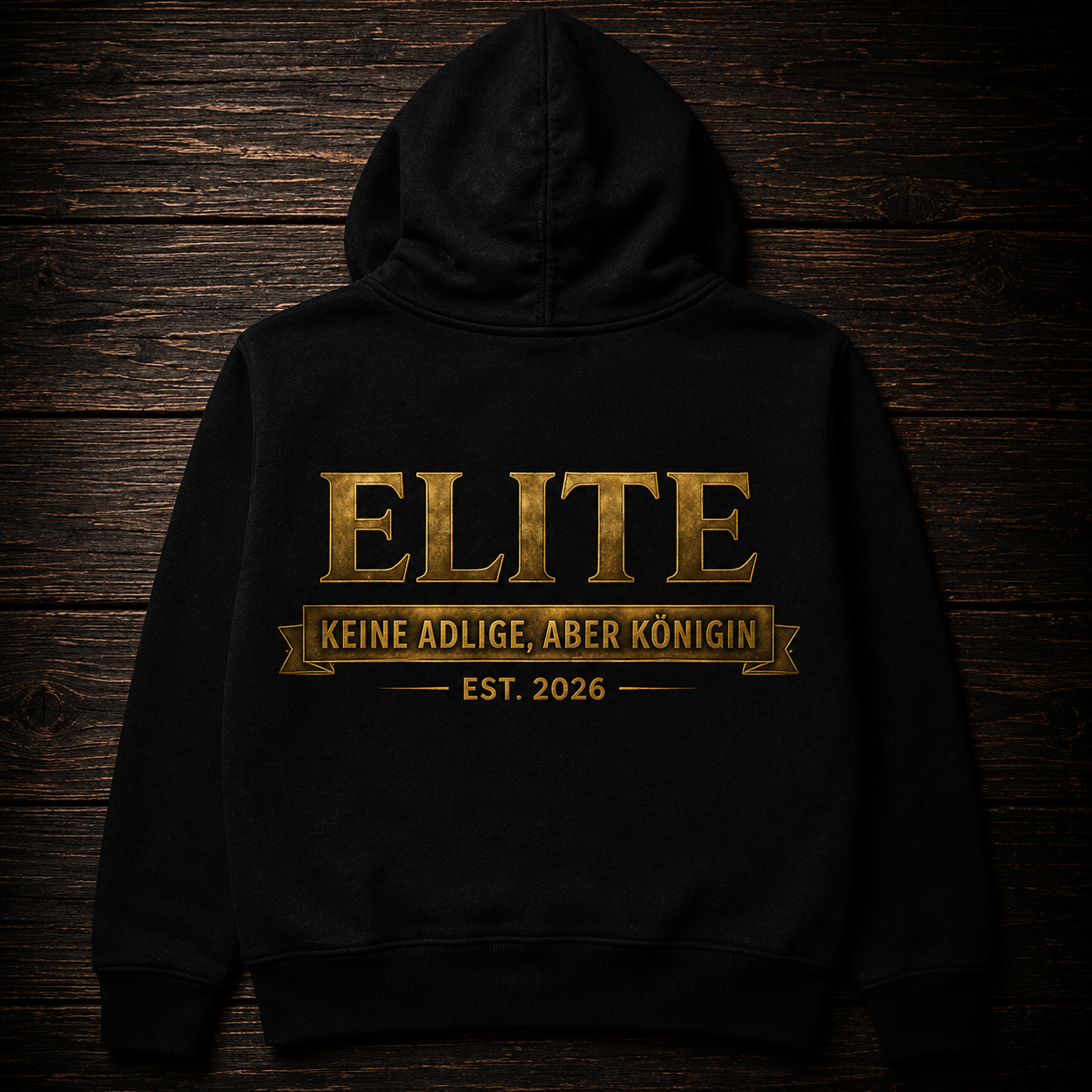 ELITE Damen Streetwear Hoodie – Royal Schriftzug Style