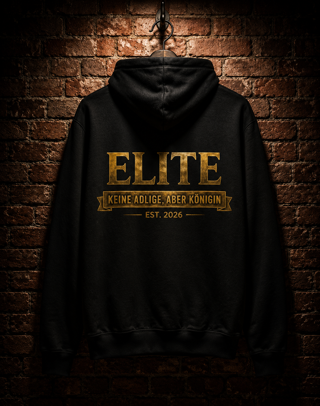 ELITE Damen Streetwear Hoodie – Royal Schriftzug Style