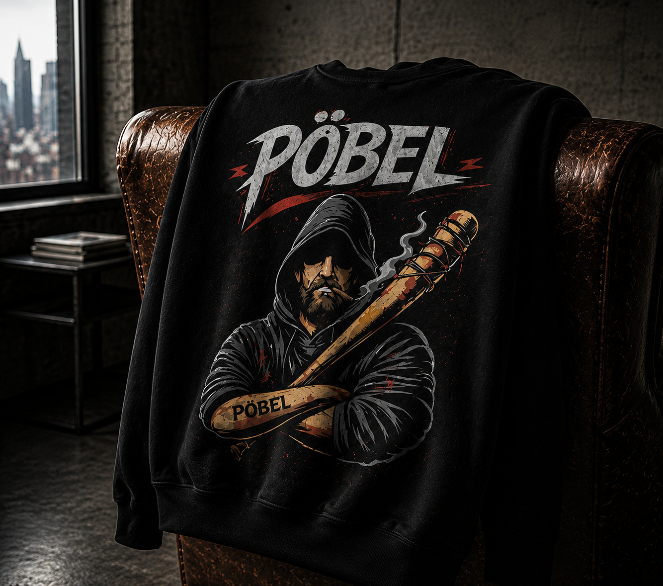 PÖBEL Streetwear Hoodie – Maskierter Mann Urban Style