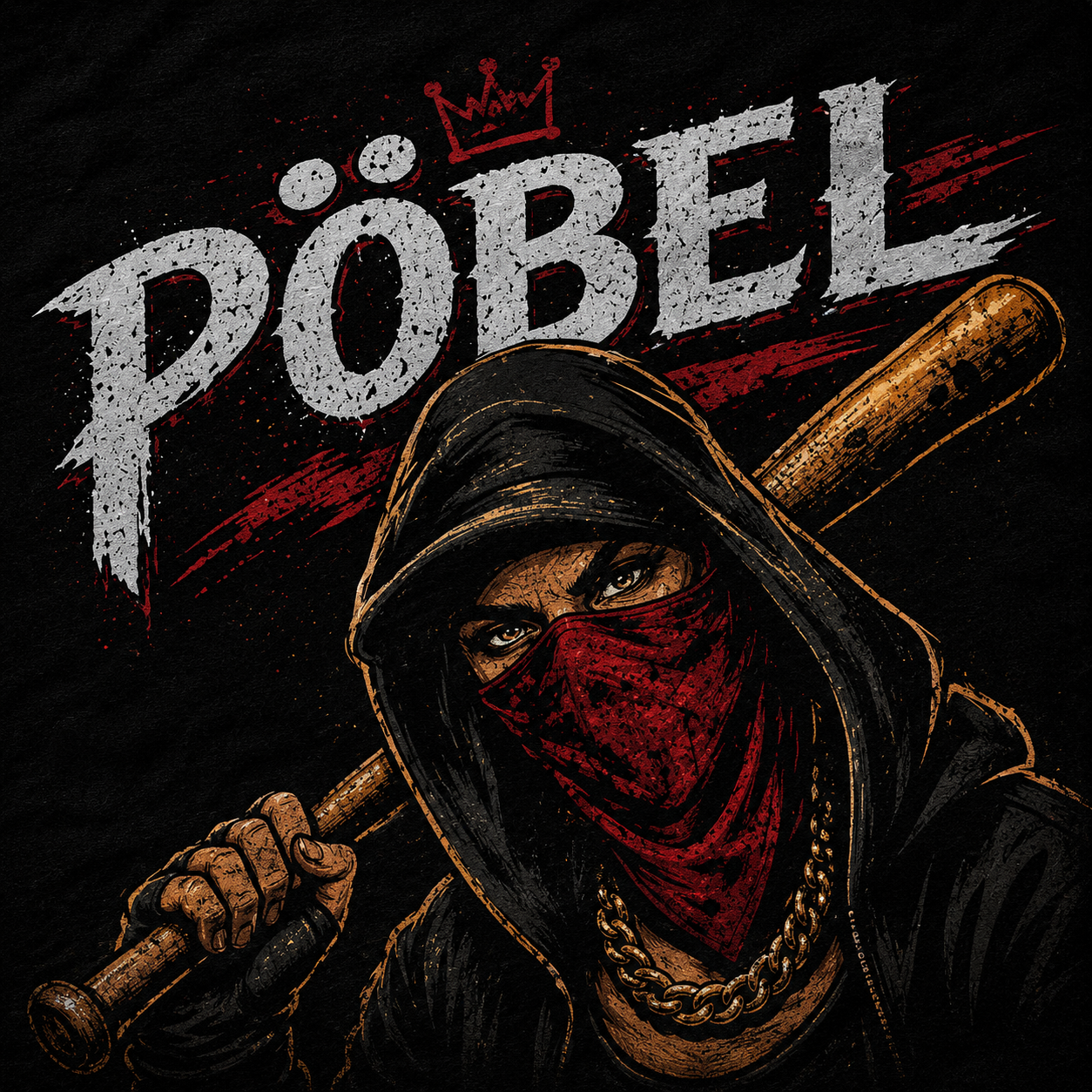 PÖBEL Streetwear Hoodie – Maskierte Frau Urban Style