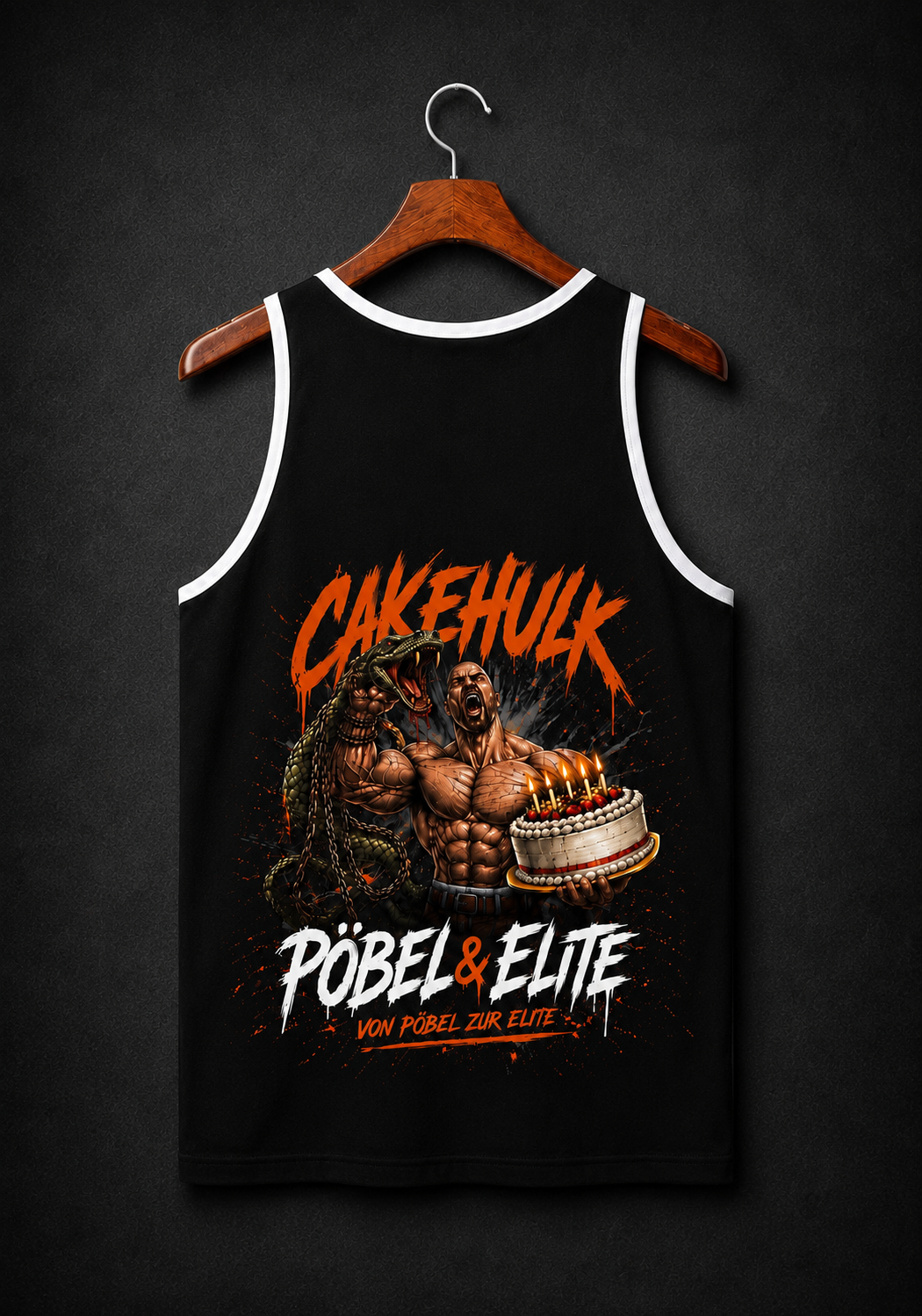 Muskelshirt – Schwarz „CAKEHULK – PÖBEL & ELITE“