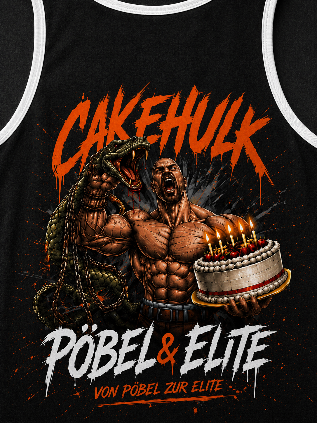 Muskelshirt – Schwarz „CAKEHULK – PÖBEL & ELITE“